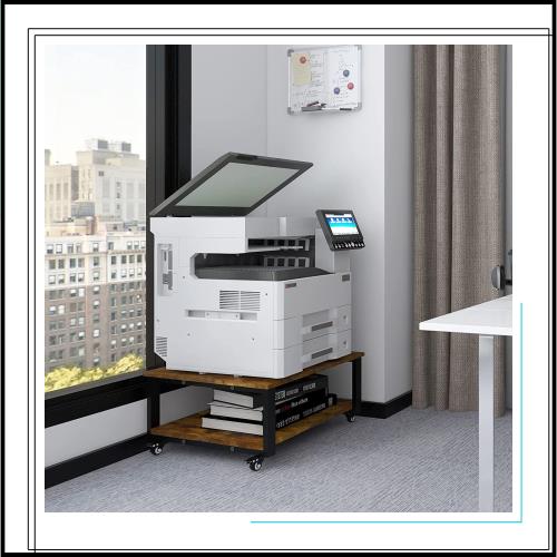 PUNCIA 2段 プリンター台 幅60cm 奥行60cm 高30cm ワゴン キャスター付き プリンターラック 収納棚 大型 プリンター 置き 台 省スペース