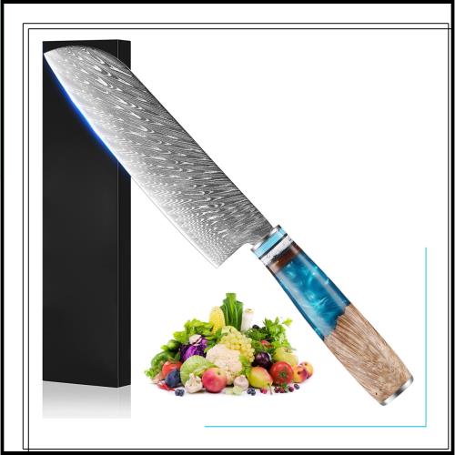 VGTEN 包丁 ダマスカス 三徳包丁 VG10 180ｍｍ 高級 万能包丁 よく切れる ほうちょう プロの切れ味をご家庭で 両刃 ギフト プレゼント