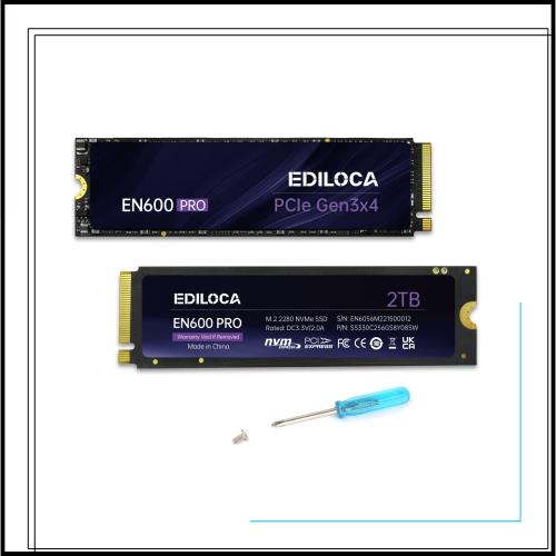 Ediloca EN600 PRO SSD 2TB PCle 3.0x4 NVMe M.2 2280 最大読込: 3500MB/s