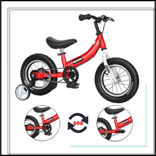 Qiani ペダルなし自転車 子供用自転車 キックバイク 2-in-1 12 14 16インチ 2〜8歳の子供に適し、ペダルとハンドブレーキ付き (16インチ,