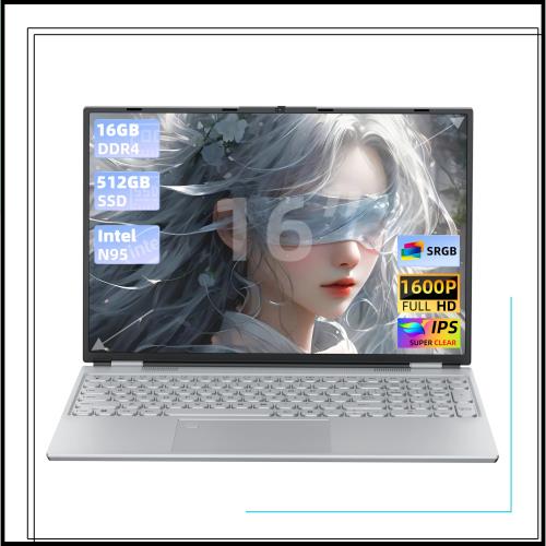 16インチ2.5K FHD(2560x1600) IPS ノートパソコン【MS Office 2019とWin 11Pro】メモリ:DDR4 16GB RAM 高速静音CPU Celeron N95 1.7~3.4G