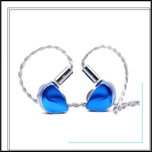 BQEYZ Winter Ultra 骨伝導インイヤーモニターイヤホン 中華イヤフォン 有線 ハイブリッドドライバーイヤホン イヤモニ型 IEMブルー 2 in