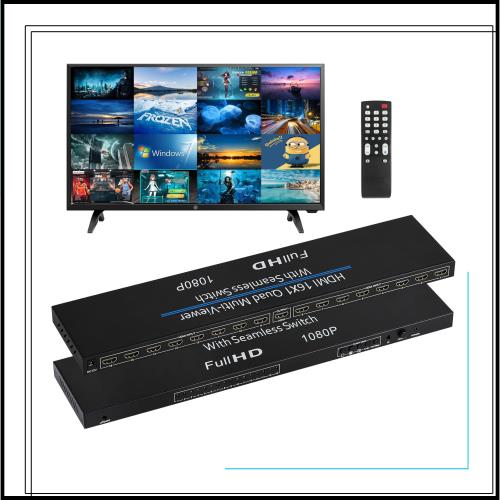 HDMI 画面切り替え器 16x1 1080p HDMI画面分割切替器 16入力1出力 画面切り替え器 hdmi 16画面 同時表示 画面 切替器 マルチビューアー