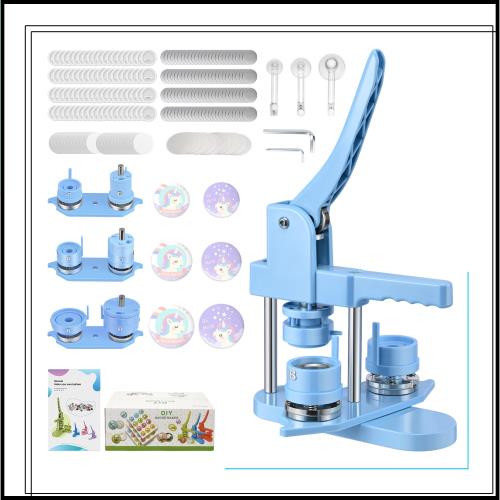 缶バッジ製造機 磁吸式 300セットバッジ素材付き 磁気吸着式金型 缶バッジマシーン 缶バッジ製造機 3サイズ金型付き（25/32/58mm交換可能