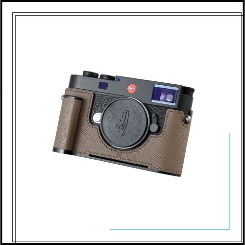SIUTATDSH カメラハーフケース Leica M11/M11-P用 ビンテージメタル本革カメラ保護ケース スタイリッシュ ポータブル 耐衝撃 (グレー)