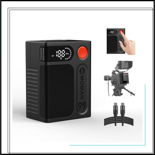 Vマウントバッテリー, Moman(モーマン) Power 99 Touch USB-C/USB-A/D-Tap/DCポート99Wh/6900mAh LEDディスプレイ PD65W急速充電対応 BMP