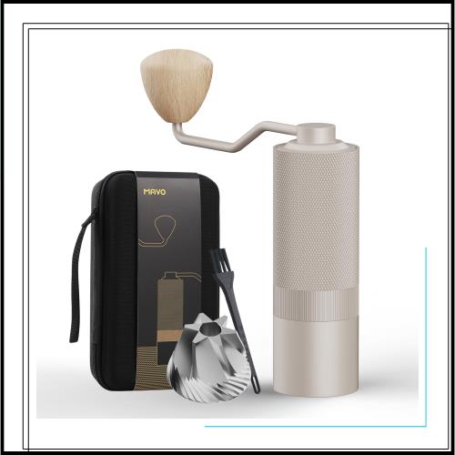 MAVO ウィザード 手挽きコーヒーミル 粗さ調整可能 手動 コーヒーミル 六角コニカル式金属刃 エスプレッソ対応 CNCステンレスバリ 容量20