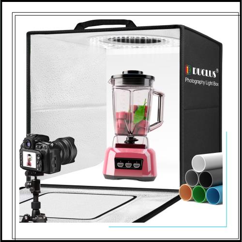 DUCLUS 撮影ボックス 50cm 撮影ブース 折りたたみ、Light Box 簡易 写真スタジオ 調光可能な216個のLEDライト、6色背景 大型商品撮影用キ