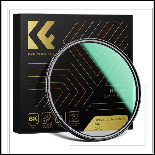 K＆F Concept 77mm CPLフィルター 超低反射0.1% コントラスト 反射調整 超低反射PLフィルター 高透過率45% 円偏光フィルター 両面28層コー