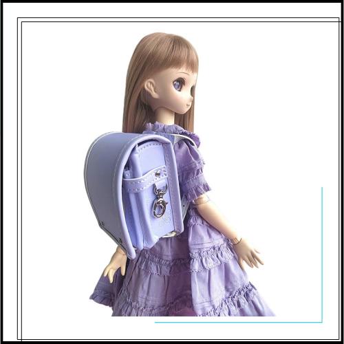 ドール用ランドセル3分4分通用制服鞄通学バッグスクールバック (紫)