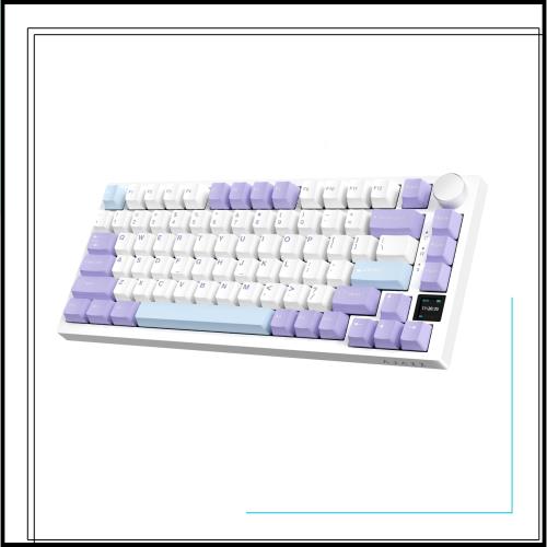 A.JAZZ AK820 Proメカニカルキーボード 75%リニア軸 RGBホットスワップ対応ゲーミング ノブ付きTFTスクリーン 2.4Ghz/ BT5.1/有線 Gasket