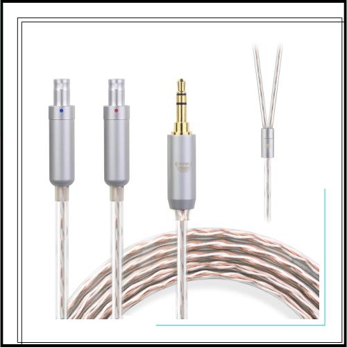 okcsc JBX ヘッドホンケーブル HD800 リケーブル イヤホン・ヘッドホン用 SENNHEISER用 HD800S・HD820・D1000に適合 OFC 4芯 長さ1.5m 3.
