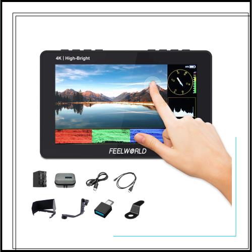 FEELWORLD F5 PROX 5.5インチ1600nit高輝度DSLRカメラフィールドモニター3D LUT波形タッチスクリーン4K HDMI/Type-C入力1920x1080IPS小型
