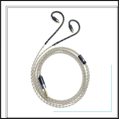 GUCraftsman 6N 単結晶シルバー 4.4 ミリメートルバランス MMCX ゼンハイザー IE200 IE300 IE600 IE900 アップグレード交換用イヤホンケ