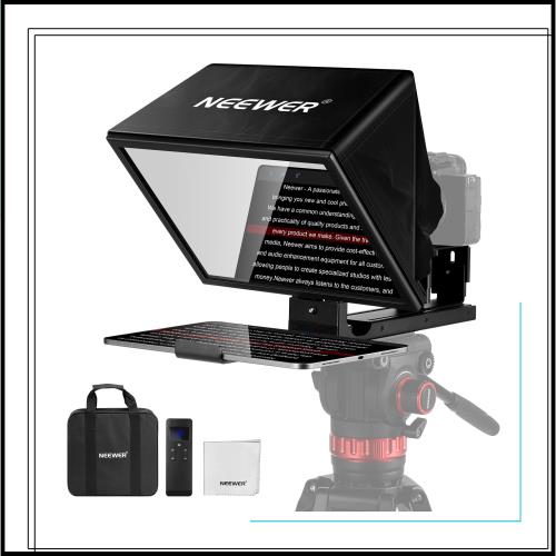 NEEWER BASICS X12B プロンプター 12” アルミ合金製 昇降可能 iPad/タブレット/スマホ/DSLRカメラ用 組み立て不要 リモートとApp制御 iOS