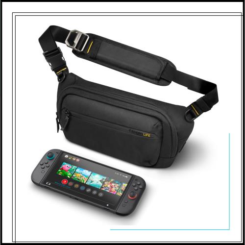 Spigen ショルダーバッグ ゲーミングデバイス 日用品 ストラップバッド付き カラビナ クリップ かけ可能 ナイロン840D 耐久性 AFA07482