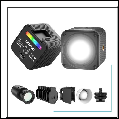 Ulanzi L3 LEDビデオライト ミニ撮影用ライト ゴープロ用 明るさ調整可能 色温度2500-7000K 充電式 800mAhバッテリー 多機能LEDライト 撮