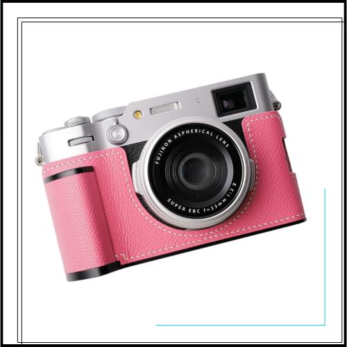 対応 FUJIFILM FUJI 富士 X100VI 専用 カメラケース カメラカバー カメラバッグ 本革 【Iborrys 純手作】銀付牛革本体+メタルベースプレ