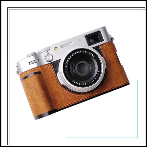 対応 FUJIFILM FUJI 富士 X100VI 専用 カメラケース カメラカバー カメラバッグ 本革 【Iborrys 純手作】銀付牛革本体+メタルベースプレ