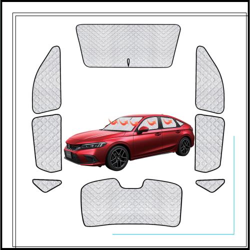 新型 ホンダ シビック FL1 11代目 サンシェード リア用 車中泊 仮眠 マルチサンシェード 断熱 遮光シェード 車窓日よけ 車中泊グッズ ア