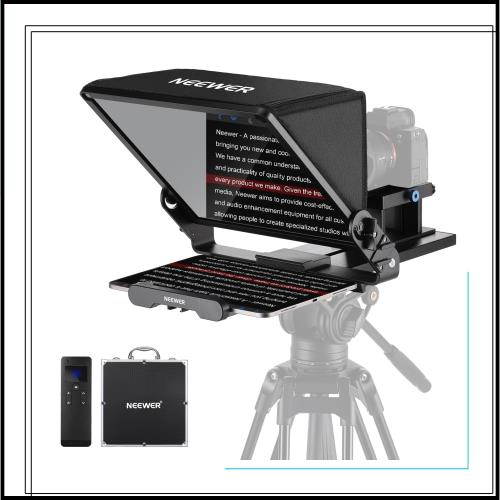 NEEWER プロンプター X14 III カメラマウントQRプレート/14インチビームスプリッター付き RT113リモコン＆アプリ制御 45°チルト可能 全金