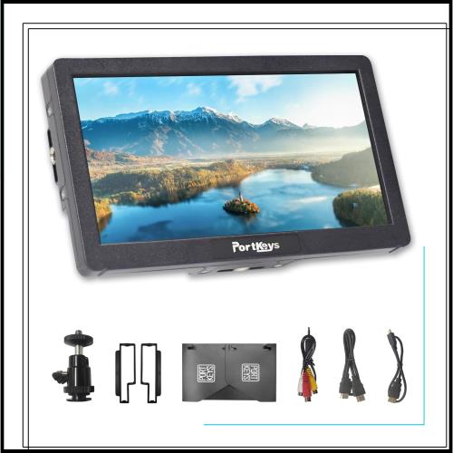 Portkeys HD7H 7 インチカメラモニター 1000 Nits 高輝度フィールドモニター、ブルーライトフロストスクリーン付き、内蔵スピーカーは4K3