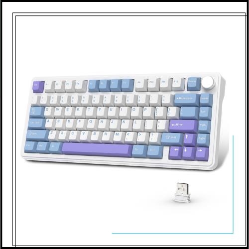 ATTACK SHARK x AJAZZ X85 ゲーミングキーボード メカニカルキーボード bluetooth ワイヤレス 無線 白翡翠スイッチ ガスケットマウント