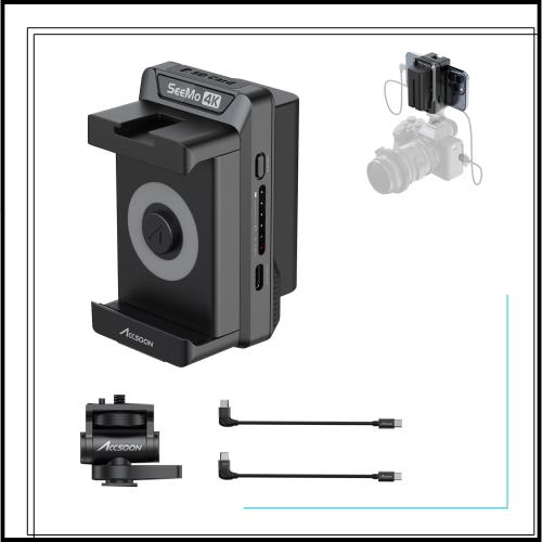 【公式販売店】Accsoon SeeMo 4K カメラto iPhone/iPad ビデオ モニター 映像伝送システム ミニビデオ送信機 4Kモバイルライブストリーミ