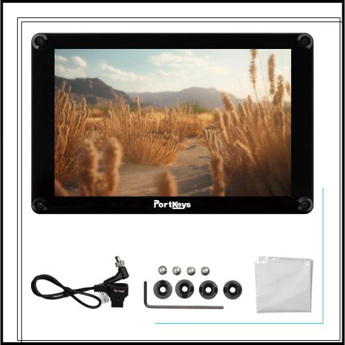 Portkeys HS8 カメラモニター 8 インチ 1100nit の明るさ、3G SDI 入出力フィールドモニター、カスタムオペレーティングシステム、デュア