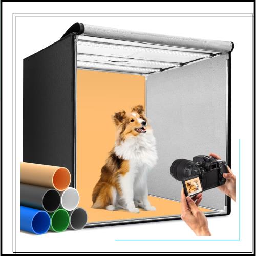 DUCLUS 撮影ボックス 80cm 撮影ブース 折りたたみ、Light Box 簡易 写真スタジオ 調光可能な210個のLEDライト、6色背景 大型商品撮影用キ