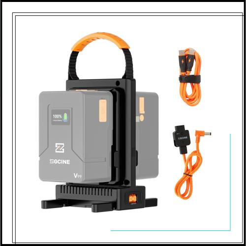 Xtahdge VM-C2 キット デュアルチャンネル Vマウント バッテリー充電器 Vロック バッテリー充電器 100W USB-C PD 急速充電器 ほとんどのV