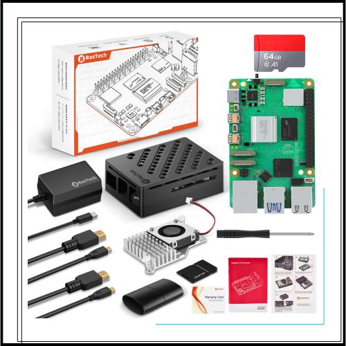 RasTech Raspberry Pi 5 8GB セット Raspberry Pi 5 8gb 本体 技適マーク付き/ 64 GB メモリカード/ 5.1V 5 A Type C電源/ 2 Micro HD Ou