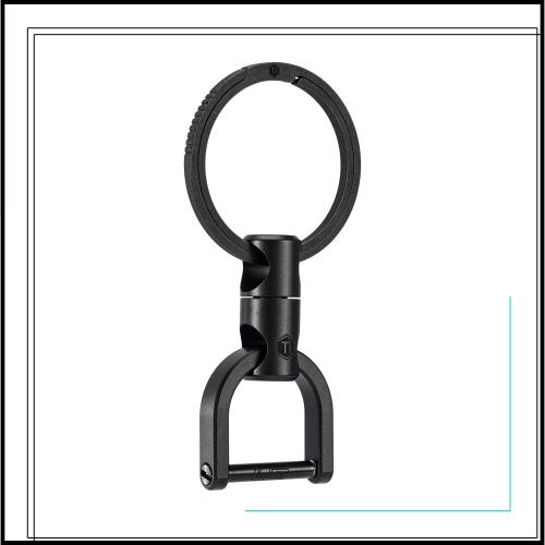 [KeyUnity] KM13LBKチタン キーリング コネクタ 360度回転 チタン製 車キーホルダー メンズ スマートキー 紛失防止 小型 軽量 キーリング