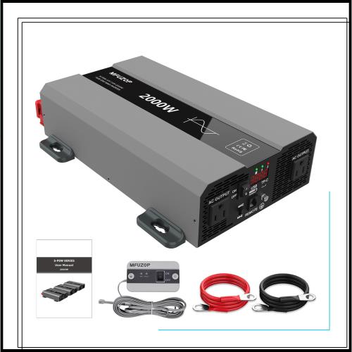 MFUZOP 2000W インバーター 純正弦波 12V DC(直流)110V AC (交流)瞬間 