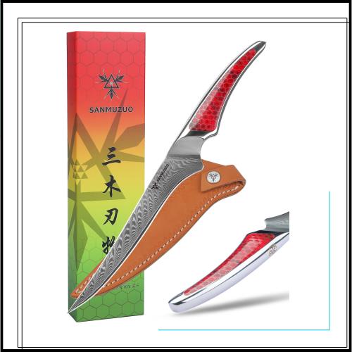 サファイアブルー SANMUZUO ボニングナイフ 7インチ フィレナイフ