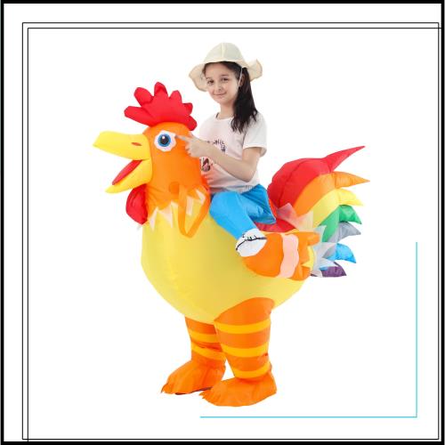 [JOYBRO] キッズ用インフレータブルチキンコスチューム｜おもしろ乗馬風ロースタースーツ｜ハロウィン・誕生日・仮装パーティーに最適｜