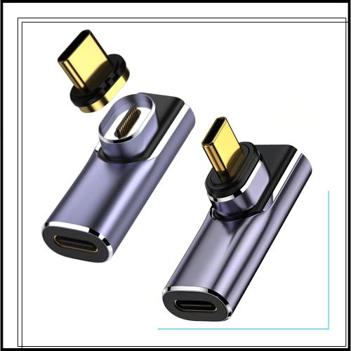 MUXER USB C マグネット アダプタ L字、40Gbps USB4高速データ転送、140W PD急速充電、8K 60Hz HD映像信号伝送、USB4.0 Type-C マグネッ