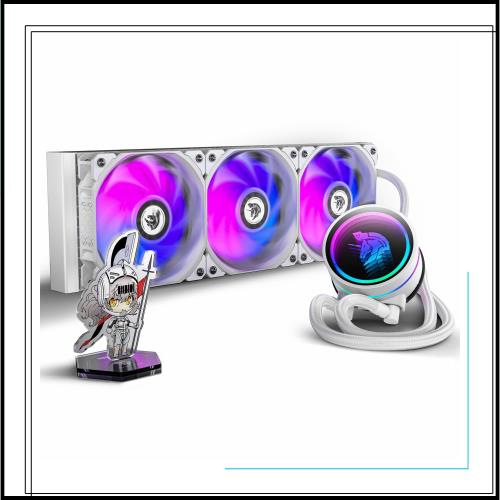 AsiaHorse 雙？ 360 簡易水冷 CPUクーラー 究極の330Wの冷却効率 耐久性と静音のセラミックベアリング 4500 RPM＆3000 RPM 0.5MMの銅底は