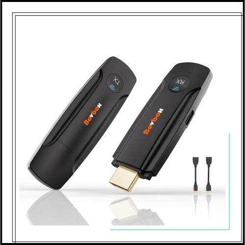 ワイヤレス HDMI 送受信機、1080P HD無線HDMI 196フィート(60m) 、2.4G/5GワイヤレスHDMI拡張キット、WIFI＆設定不要 挿すだけで使える 音