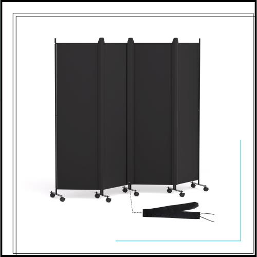 HIDODO パーテーション 4連タイプ間仕切り 高さ178cm 幅223cm キャスターやカバーストリップ付き 折り畳み式 パーティション 衝立スクリ
