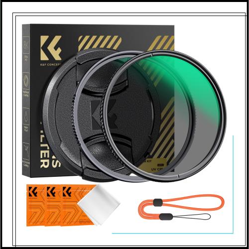 K＆F Concept 77mm フィルターセット レンズ保護フィルター + CPLフィルター + レンズキャップ + クリーニングクロス 28層コーティング 薄