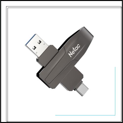 Netac US8 外付けSSD 1TB USB3.2Gen2 Type-AおよびType-C対応、読み込み速度550MB/秒、亜鉛合金回転デザイン、50g、耐衝撃・耐落下ポータ