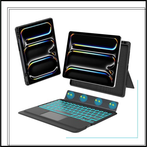 【2024年新型】iPad Pro用 13インチ（M4）ケース キーボード Bluetooth キーボードカバー 脱着式 iPad Pro 13inch（M4）専用キーボード付
