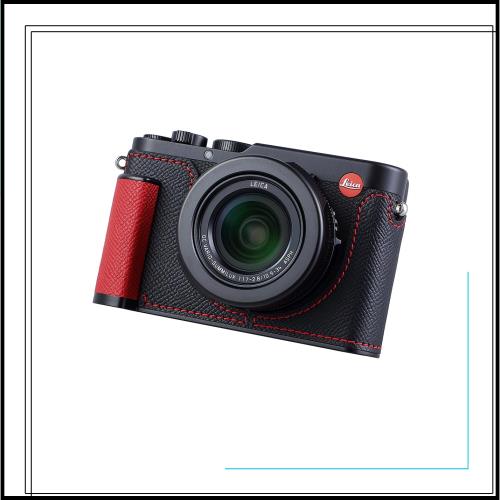 SIUTATDSH カメラハーフケース Leica D-LUX 8用、ビンテージメタル本革インスタントカメラ保護ケース スタイリッシュ ポータブル 耐衝撃