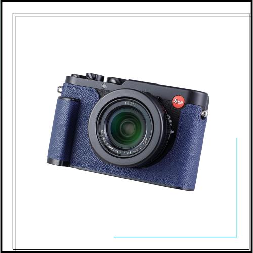 SIUTATDSH カメラハーフケース Leica D-LUX 8用、ビンテージメタル本革インスタントカメラ保護ケース スタイリッシュ ポータブル 耐衝撃