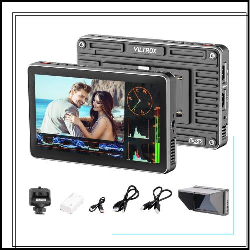 VILTROX DC-X2 高輝度2000nits カメラ フィールドモニター 6インチ タッチ式 外部モニター カメラ 4K HDMI フル HD 1920x1080 カメラモニ
