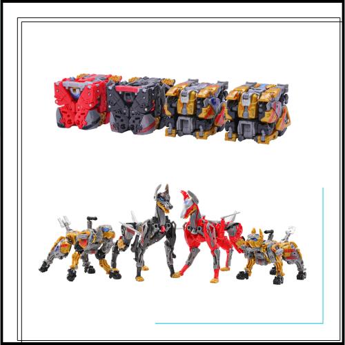 BEASTBOX(ビーストボックス) 52TOYS BOTCON品「犬の四体セット」変形おもちゃ 四体のロボットは合体可能 トランスフォーム玩具 塗装済み