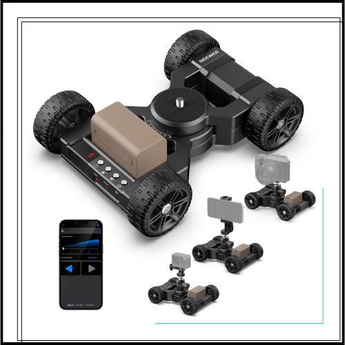 NEEWER 電動カメラドリー カメラスライダードリー アプリ制御 5時間稼働 デュアルモーター ボールヘッド/スマホホルダー/アクションカメ