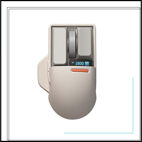 LOFREE Touch PBT ワイヤレスマウス（ブロックレトロ・ライトグレー）充電式/USBレシーバー・Bluetooth・有線3モード/4000DPI・OLED搭載/