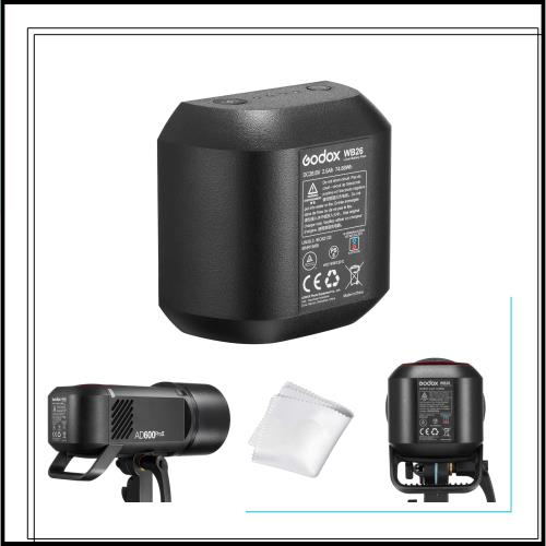 GODOX WB26 WB26A バッテリー AD600Pro II AD600Pro用 - 【アップグレード版】充電式リチウムイオン交換、DC 28.8V 2.6Ah 74.88Wh ？ フラ